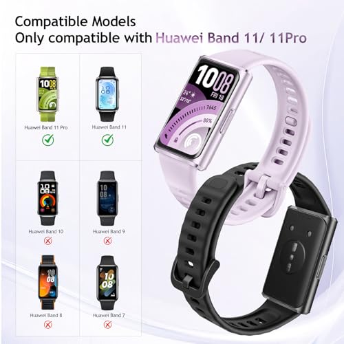 Image of XMUXI Compatible with Huawei Band 11 Pro Replacement Band Silicone Compatible with Huawei Band 11 Strap Wristband Men Women