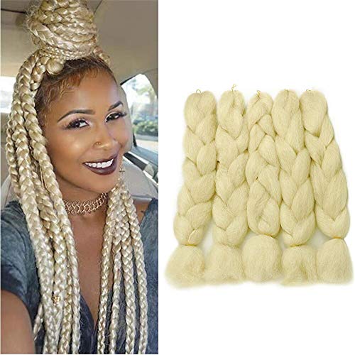 Colorful Bird Blonde Yaki Jumbo Braiding Hair 26 inches kanekalon Braiding Hair High Temperature Synthetic Braiding Hair Extensions for Twist Crochet Hair 5PCS/Lot 90g/pc #613