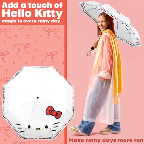 Image of Get Trend Super Mario One Piece Hello Kitty Kids Windproof Travel Umbrella | Strong Folding Compact Umbrellas for Rain, Lightweight, Portable Kids Travel Essentials, Fits Backpack & Car, Gifts for Boys