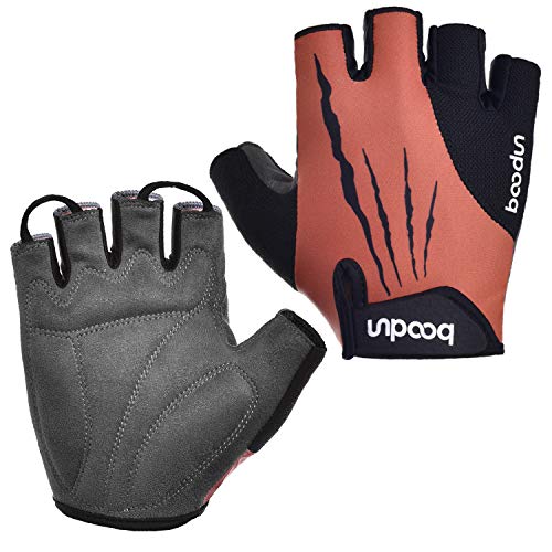 BOODUN Gants de cyclisme courts demi-doigts pour homme et femme Rose Taille L Cover