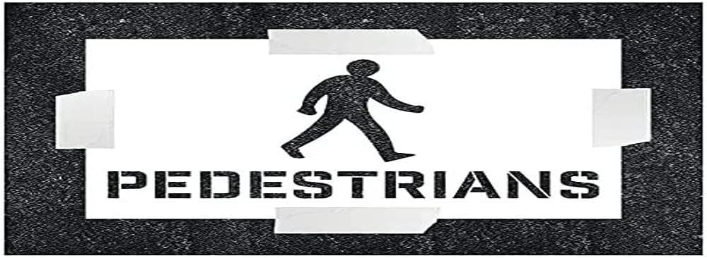 Pedestrians with Icon Stencil - 600x400mm - 1.1mm Polypropylene