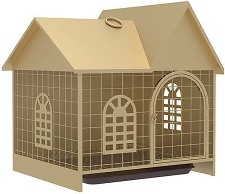 casa perro exterior Caseta For Perros De Interior De Hierro, Ideal For Razas De Perros Pequeñas, Jaula For Perros Duradera Con Inodoro, Jaula For Gatos For Mascotas Al Aire Libre, Resistente A Los Ray