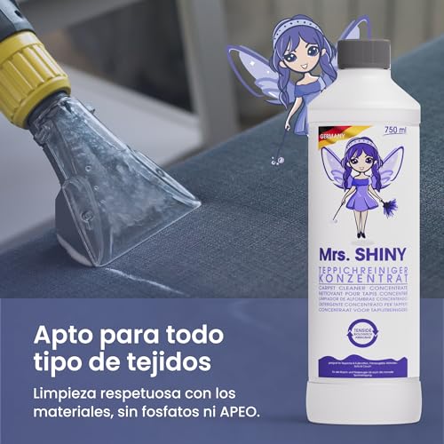 MRS. SHINY® Limpiador de Alfombras Concentrado [750ML] - Líquido Limpia Tapicerías para Aspiradora - Limpiador de Tapicerías Líquido para Alfombrillas, Sofás, Colchones, Asientos y Alfombras de Coche - imagen 5