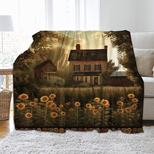 Primitive-Country-Home-Sunflower-Throw-Blanket-Farmhouse-Wild-Grass-Soft-and-Comfortable-Fleece-Flannel-Big-Blanket-for-Bedding-Office-Sofa-and-Chair-Decor-Gift-60-x-80-inches Primitive Country Home Sunflower Throw Blanket Farmhouse Wild Grass Soft and Comfortable Fleece Flannel Big Blanket for Bedding Office Sofa and Chair Decor Gift 60 x 80 inches