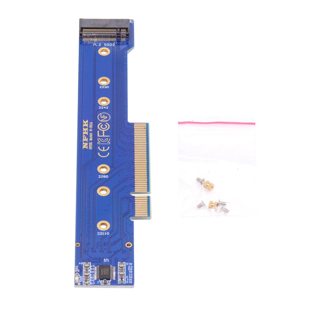 Cablecc Dual 2X NVMe M.2 SSD auf PCIe Express Gen4 X8 X16 RAID Card VROC Hyper Adapter mit Low-Profile-Halterung