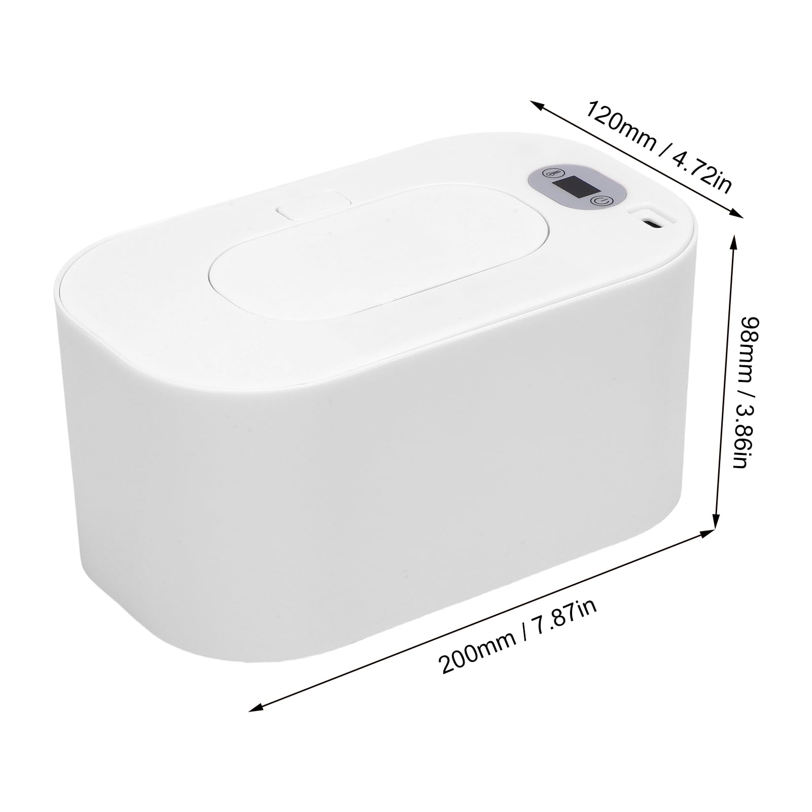 Wischwärmer, USB-Betrieben, tragbar, Schnell und Gleichmäßig Erhitzend, Feuchttücher-Heizung für Zuhause, Auto, Outdoor, Babypflege, ABS-Material, 200 x 120 x 98 mm (Anpassung der Weißtemperatur)