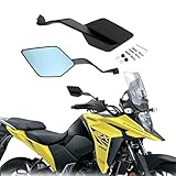 KAGEFUNE For V-Strom 250SX SV650/X GSX-8S GSX-S750 S950 S125 Gixxer250/150/250 Vストーム V-STORM 800DE GSX-S1000/S 2018-2026年式 オートバイの調整可能なバックミラーは360°回転調整可能、目に見えないサイドウィングサイドミラー (アンチグレアブルーレンズ) [並行輸入品]