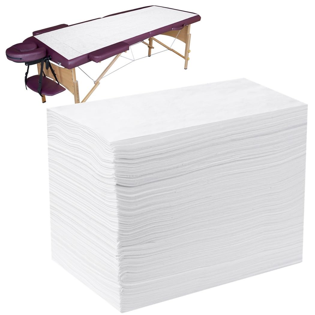 Juego de 100 sábanas desechables para cama de spa de masaje, tela no tejida suave, protector de mesa de masaje, 180 x 80 cm, para salón de belleza, spa, hoteles, esteticista