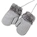 Bébé Moufles 1-3Ans Gants Bambin Hiver Epais Gants Tricoté Chaud Polaire Doublure Gants Garçons Filles Gants de Ski Doux Confortable Mitaines à Accrocher au Cou Gloves de Noël Voyage