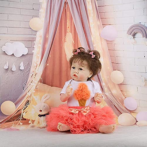 MWKL 58cm Nette Simulationspuppe Reborn Baby Reborn Puppe Vollsilikon Körper Wiedergeburt Puppe 22 Zoll Lebensechte… – Bild 8