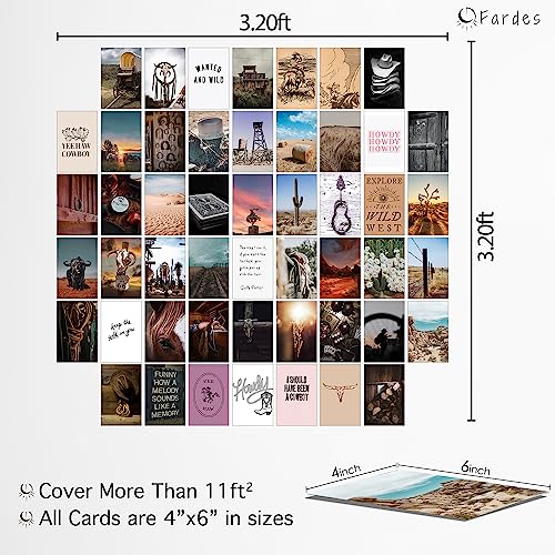 Image of Fardes Western Decor for Aesthetic Southwestern Decor, 50pcs Aesthetic Pictures for Western Wall Decor, Vintage Southwestern Posters for Teen Girls Bedroom