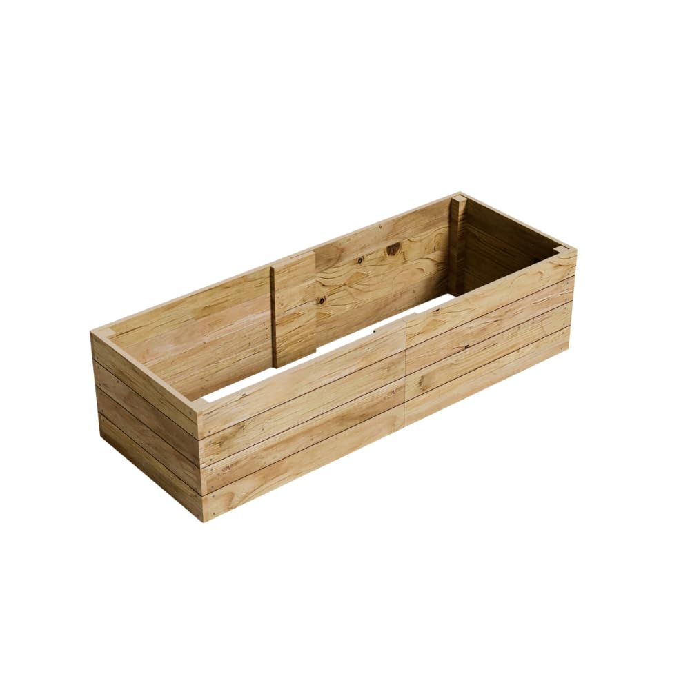 Conka Garden - Wooden Raised Bed Kit - Large Garden Planters for Vegetables, Herbs, Flowers – Start Growing Plants Earlier & Better - Durable & Resistant FSC Treated Timber 90cm L x 240cm W x 60cm H