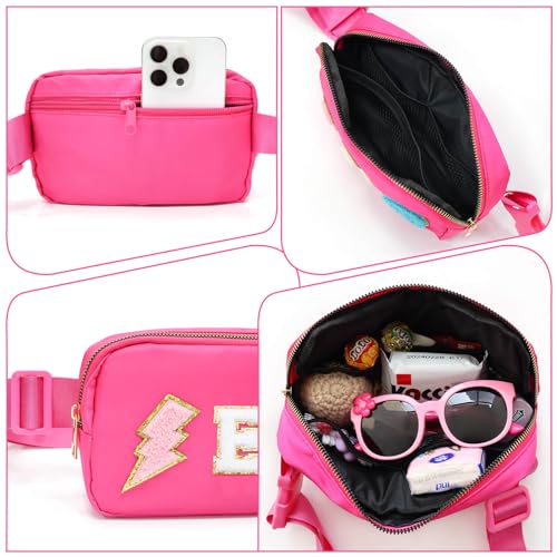 Image of PainZieteg Fanny Pack for Girls Chenille Letter Belt Bag Crossbody for Kids