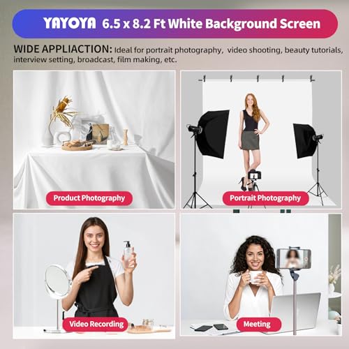 Soporte con fondo blanco ajustable 7.5x7.9 ft miniatura 6
