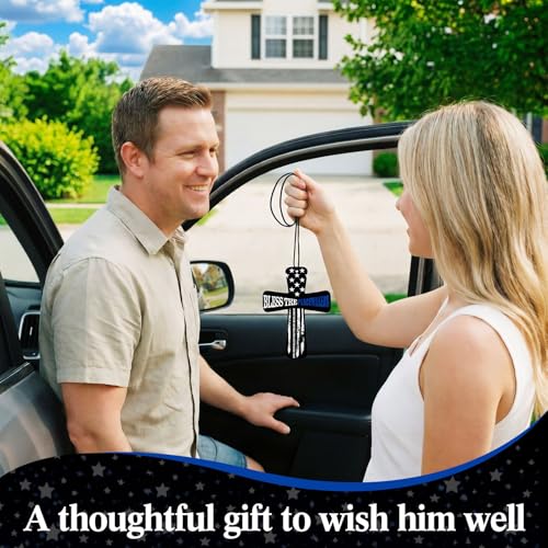 Image of Fumete 24 Pcs Christian Police Gifts for Man Bless The Peacemakers Cross Car Air Fresheners Religious Fresh Scented Hanging Ornaments Gifts for Policemen Office Birthday Retirement Party Favors