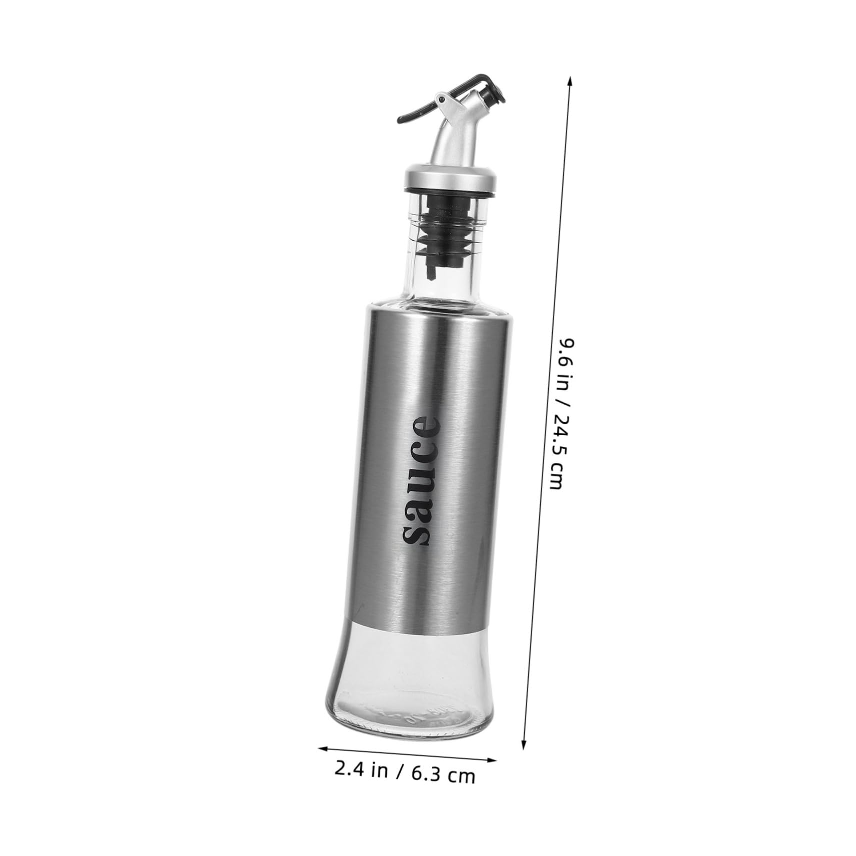 Dispensadoras de Aceite y Vinagre de 300ml Juego de 4 Botellas Diseño Antigoteo en Vidrio y Acero Inoxidable para Cocinas y Restaurantes