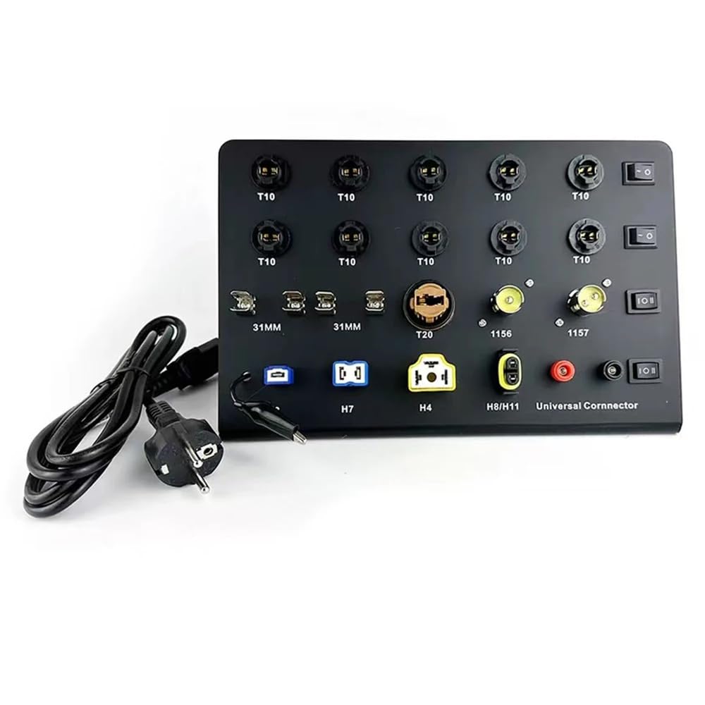 Tablero de Prueba de Faros de Coche, Bombilla LED de Xenón Hid T10 W5W Festoon C5W T20 7443 H1 H3 H7 H4 9005 Tester