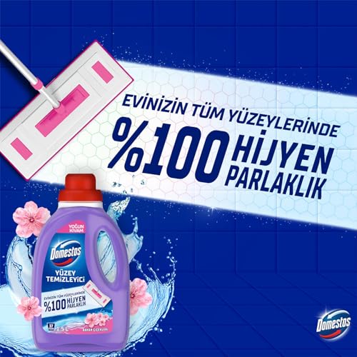 Domestos Yüzey Temizleyici Bahar Çiçekleri Maksimum Hijyen Tüm Yüzeyler için Yüzey Temizleyici 1500 ml