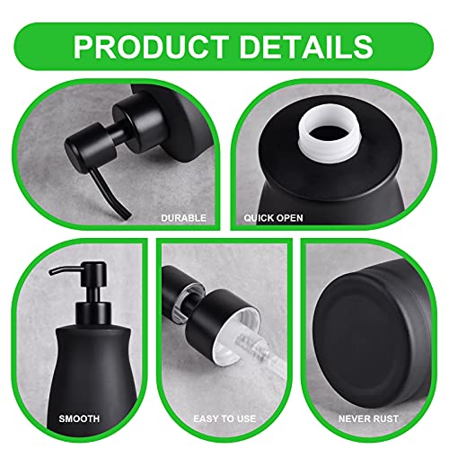 Lala Dolce Stainless Steel Countertop Matte Black Soap Dispenser Liquid Bottle For Kitchen & Bathroom Hand Dish Lotion (Matte Black, 390Ml/13Oz) #TOP2