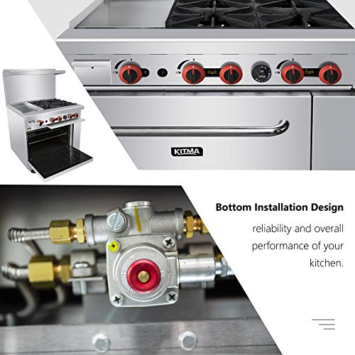 KITMA-Commercial-Gas-Ranges36-in-W-Freestanding-Gas-Range-with-12-inGriddle-4-Burner-and-1-pc-265-in-Standard-Oven-Cooking-Performance-Group-for-Kitchen-Restaurant-Natural-Gas-Range