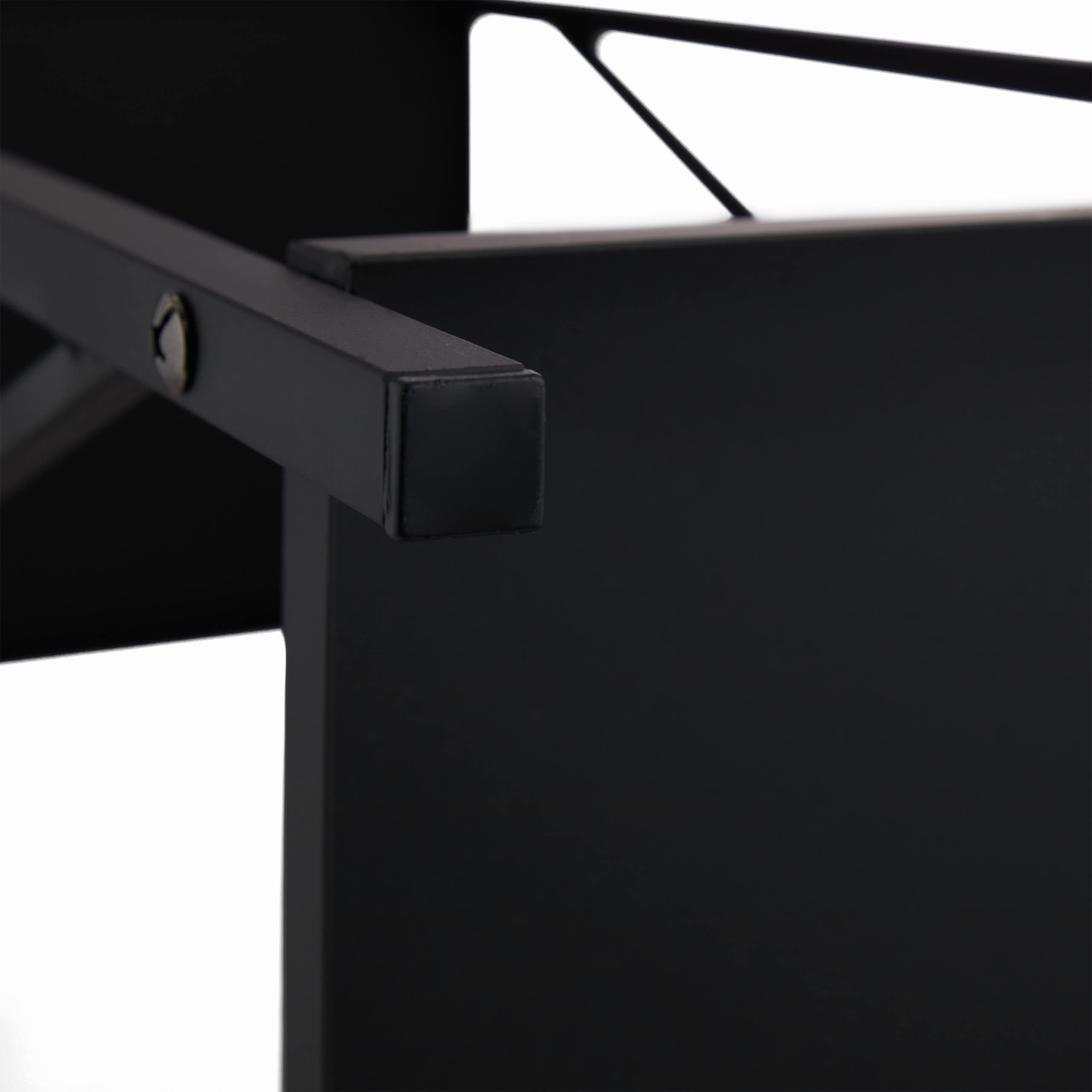 Relaxdays Étagère de cheminée, métal, HLP 80x34x25 cm, Range Bois intérieur, revêtement poudré, entreposage Bois, Noir