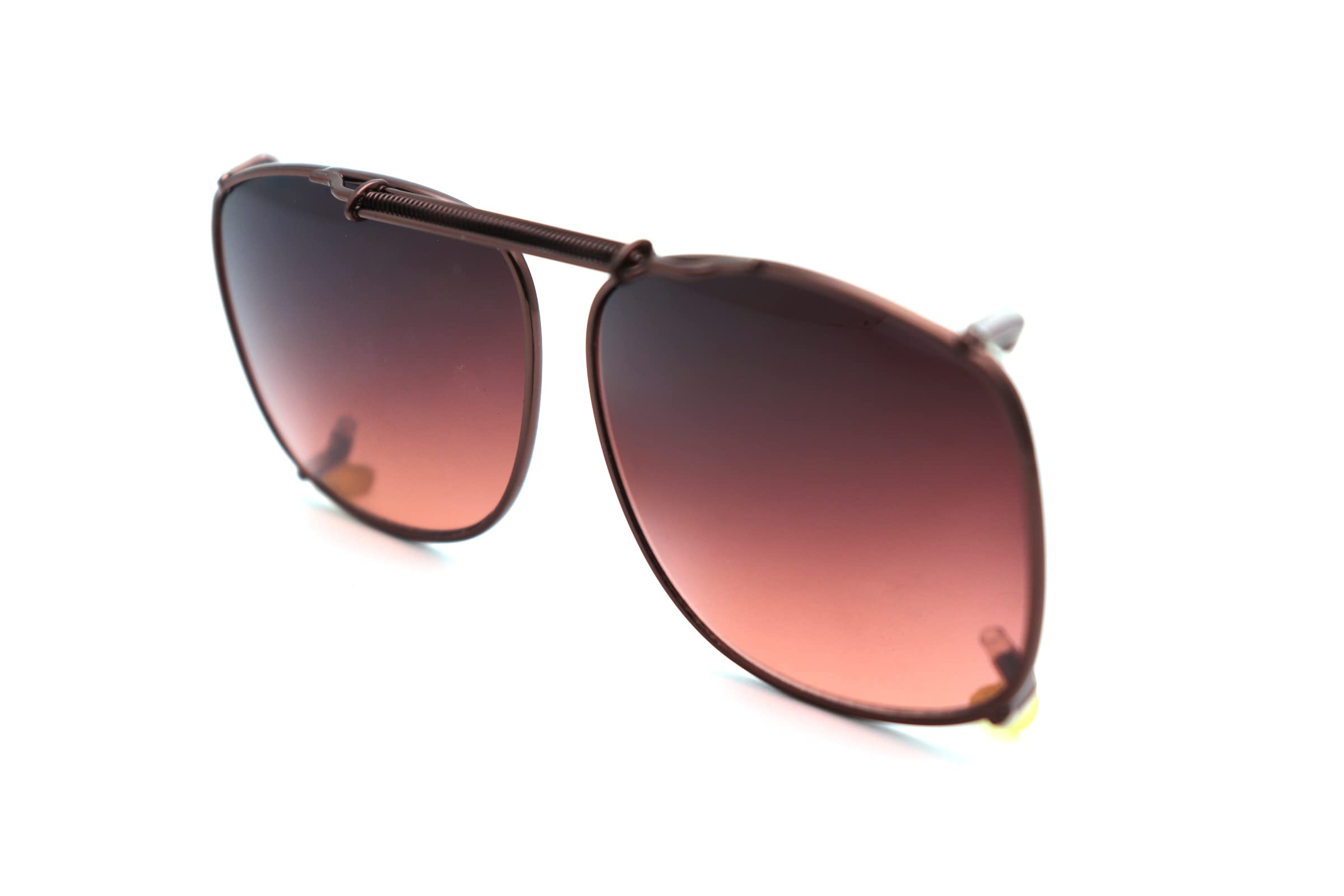 Color Viper Clip On, Flip Up, Adjustable Spring Clip on, Driving Lens, Lens very (C2D Small Size Rectangular Driving Lens Brown)