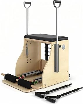 Pilates Chair, Split-Pedal Stability Pilates Combo Chair with Handles,Resistance Bands Chair Pilates Reformer Machine,Yoga Fitness Trainer,Pilates Equipment for Home Studio Use