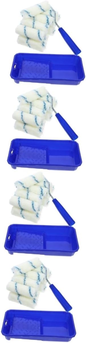 Generic 4sets Paint Rollers for Painting Walls Reusable Easy to Clean Roller Brush Comfortable Grip