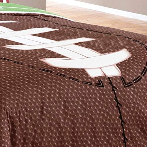 Miniatura 4 de Riverbrook Home Juego de edredón juvenil de 5 piezas, tamaño individual, color marrón y verde