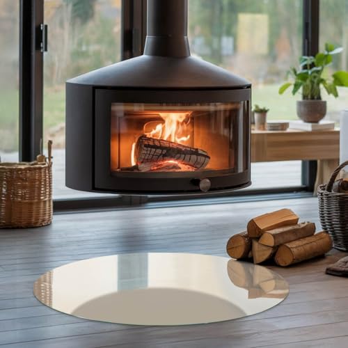 Placa base de chimenea de 80 cm con revestimiento del suelo y protección contra chispas 5