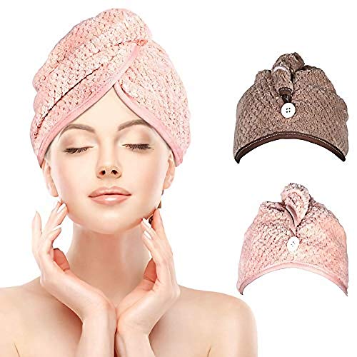 iwobi Toalla Turbante para el Pelo, Engrosado Cabello Turbante de Secado rpido, Suave Absorbentes de Agua Pelo Seco Sombreros para Ducha
