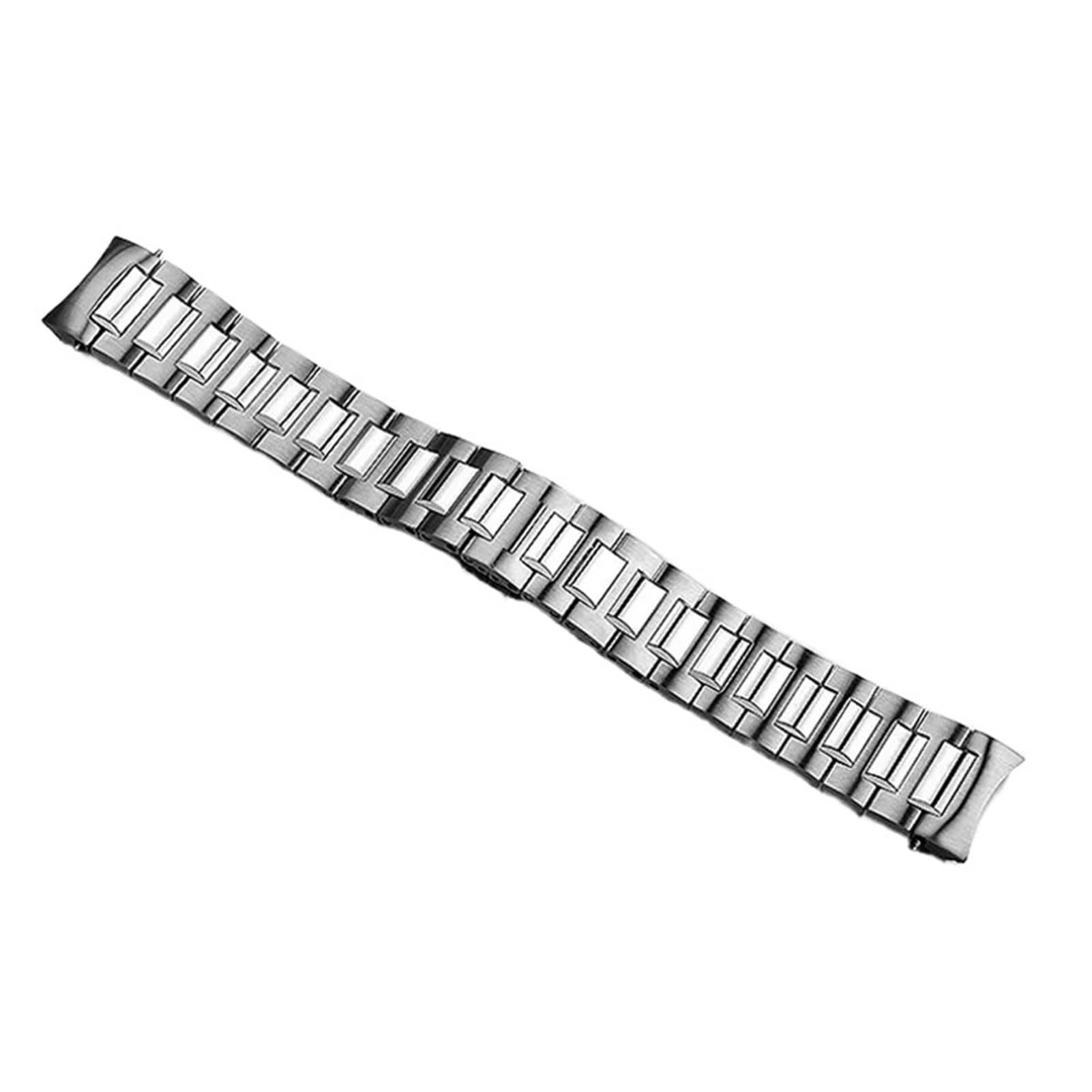 Pulsera de correas acero inoxidable con extremo curvado plateado 20 mm compatible cronógrafo IWC Portugieser IW358312 IW371607