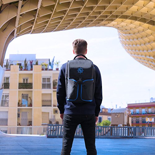 ENHANCE Universal Gaming Rucksack für Konsolen wie PS5, PS4 Pro, Slim & Computer Ausreichend Platz für Ihre Controller, Headsets, Spiele, Mäuse, Tastaturen & Zubehör - Esports-Ausrüstung - Blau