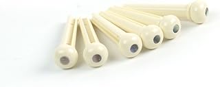 Set of 6 Acoustic Guitar Bridge Pins,Ivory color/Pearl Dot
