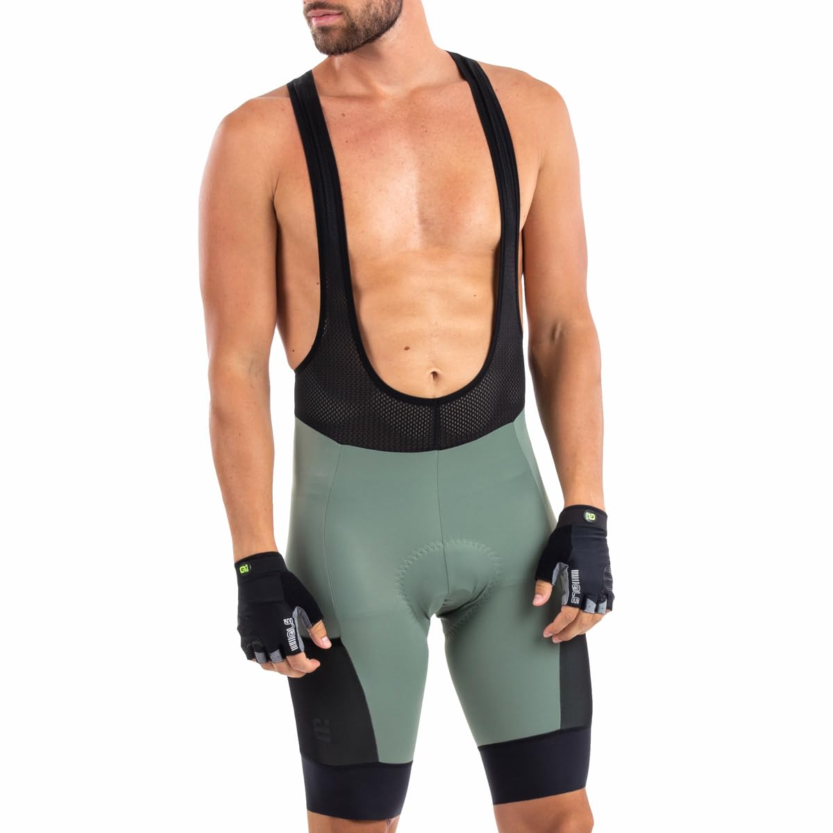 Alé Cycling Men's Off Road - Gravel Stones Cargo Bib Shorts, Green Wood, S