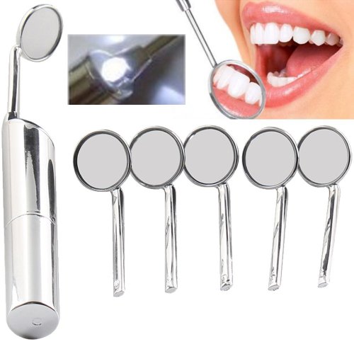 ZJchao LED Anti Fog Dental Mirror with 5 Replacement Mirror Tips