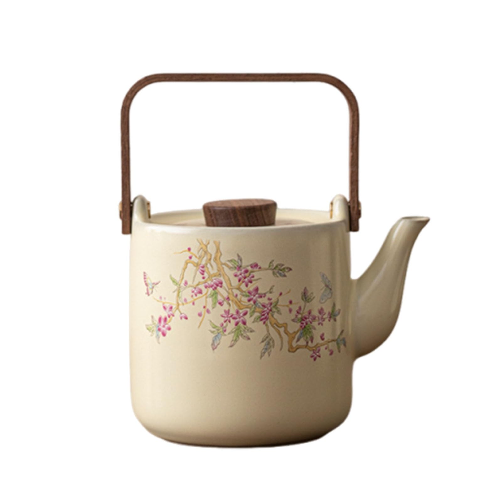 Tetera de cerámica de porcelana resistente al calor para té, ideal para oficina en casa, sala de té, cafetería, diseño retro, elegante y funcional