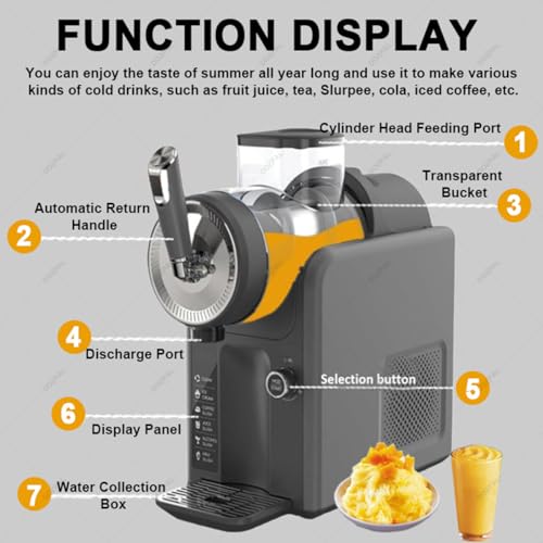 DOZPAL Slushy-Maker ohne EIS – 1,8-l-Slush-Maschine für Gefrorene Margaritas, Slushies, Frappés und Milchshakes, Gerät zur Herstellung von eisgekühlten Saft-Smoothies, 5 voreingestellte Programme – Bild 7