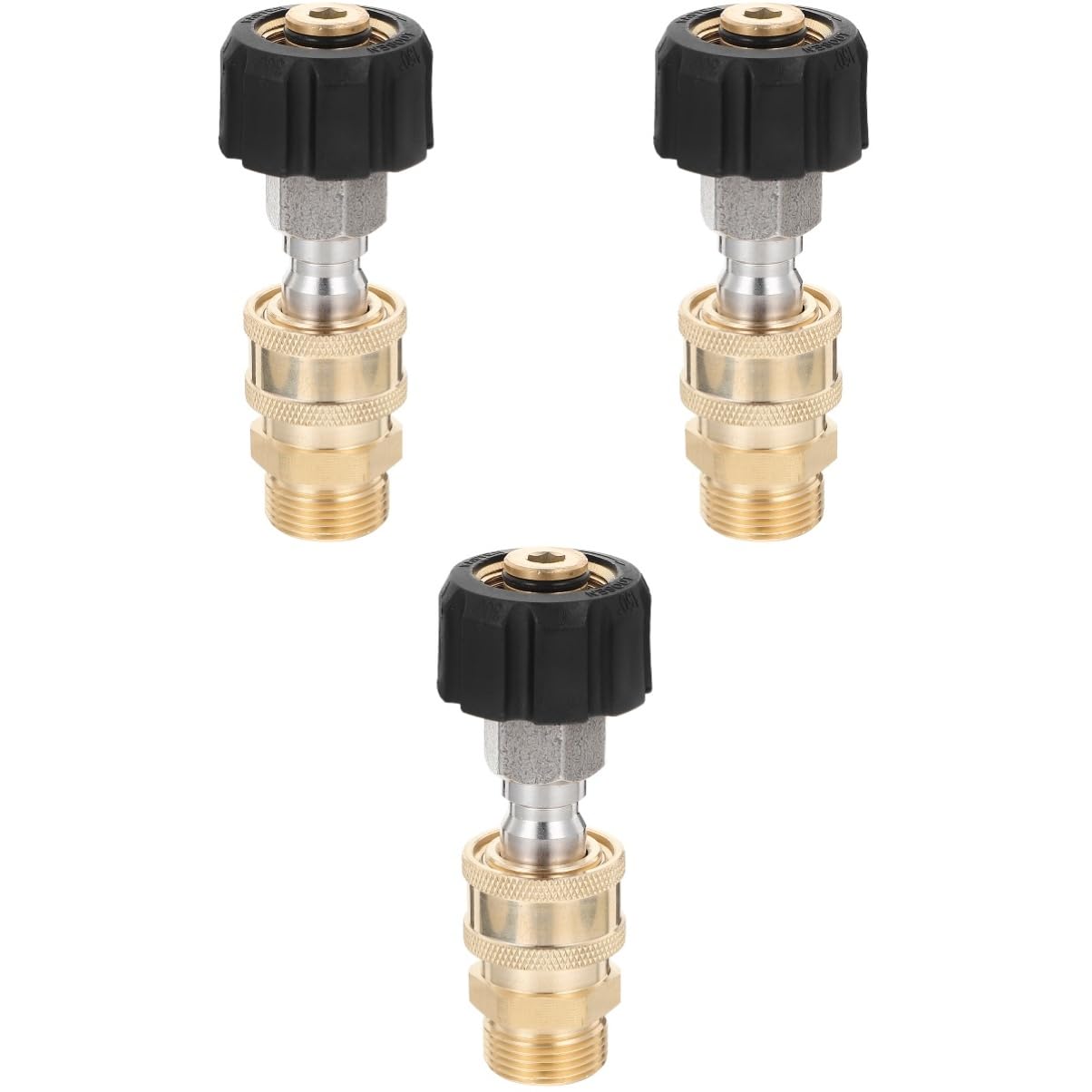 Happyyami 3juegos Adaptador Rápido De Manguera De Alta Presión Hidrolavadoras Conector De Latón para Limpieza De Coches y Jardines Fácil Instalación y Uso