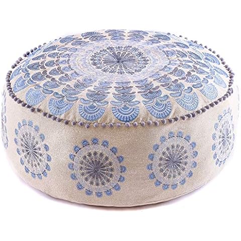 Mandala Life ART Böhmischer Hocker Osmanische Abdeckung -60x20 cm - Luxus-Hocker mit handwerklichem Raumdekor für Meditation, Yoga und Boho Chic Sitzbereich Hocker Cover
