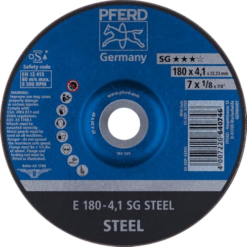 Roue de meulage dépressé PFERD grain 24 en aluminium pour meuleuse d'angle