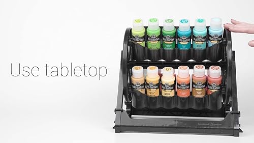 Miniatura 6 de Plaid Contenedor de almacenamiento organizador giratorio que almacena 24 botellas estándar de 2 onzas líquidas de pintura acrílica para manualidades