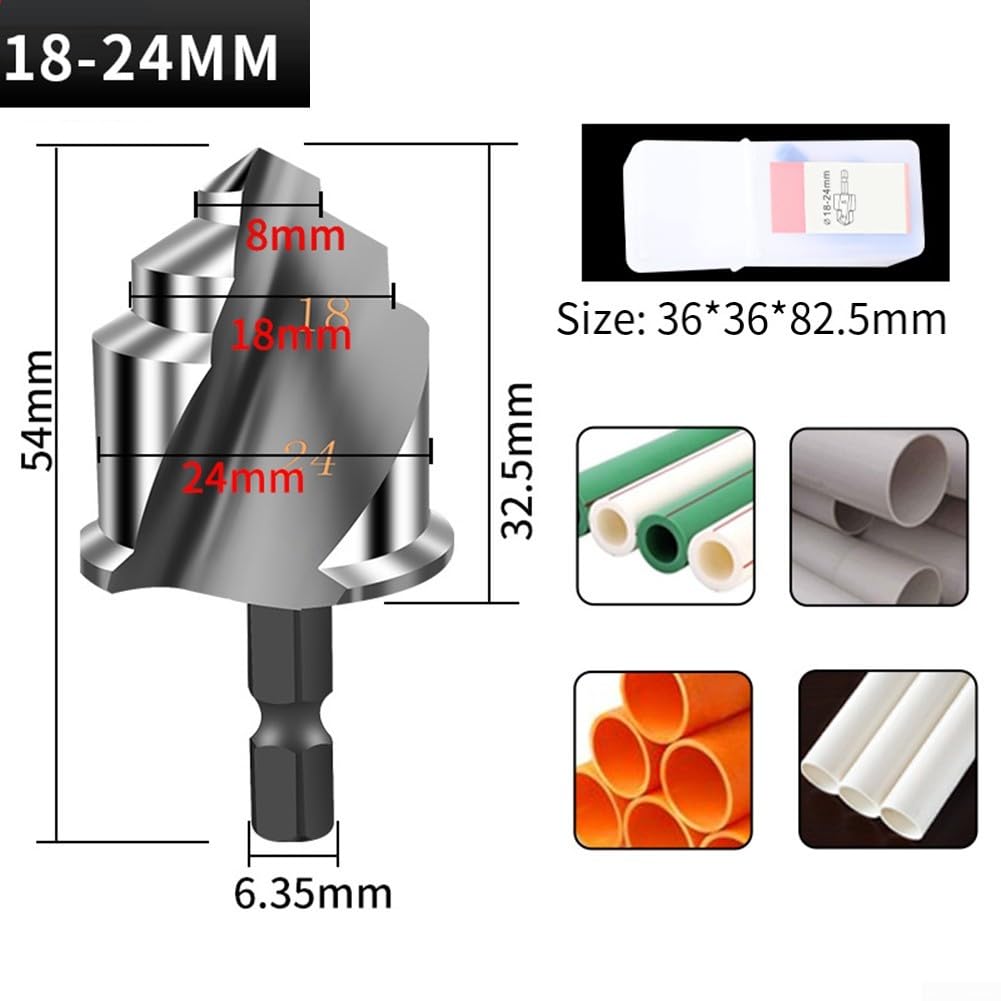 Foret de Levage pour alésage de tuyaux PPR pour systèmes d'eau et électriques avec Expansion pour tuyaux de 1/2 à 1 Pouce (B)