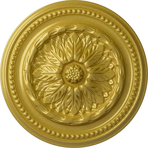 Image of Ekena Millwork CM15CHRGS 15 3 /4 inchOD X 1 7 /8 inchP Chester Ceiling Medallion Fits Canopies Up to 2 1 /4 inch, Rich Gold