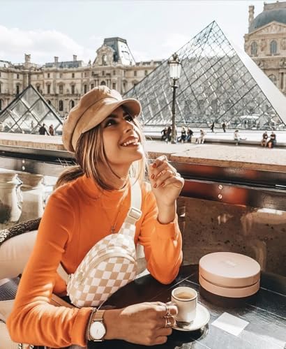 Checkered Sling Bag for Women Small Backpack Crossbody Chest Bag Fanny Packs Purses2