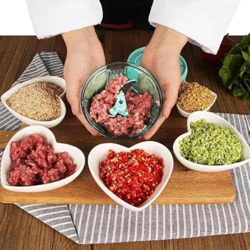 Image of Food Chopper 900ml, 4 Blade Steel Large Manual Hand-Press Vegetable Chopper Mixer Cutter to Cut Onion, Salad, Tomato, Potato 1000ml (Pack of 1) (dori Chopper)