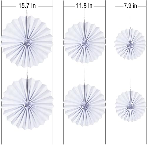 Miniatura 89 de MOWO Abanicos de papel rosa y naranja intenso, decoración de pared para colgar en el techo, decoración para otoño, otoño, Acción de Gracias, baby