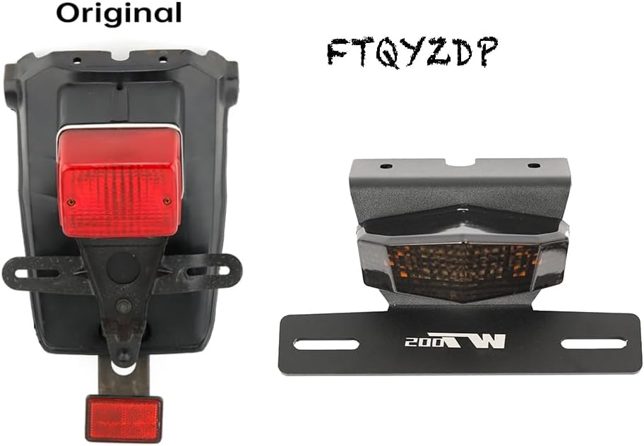 Tail Tidy Kit for TW200 TW 200 1989-2024 Fender Eliminator Kit equipped License Plate Holder Integrated LED Tail Light, Brake & Turn Signal Blinker (Smoke)