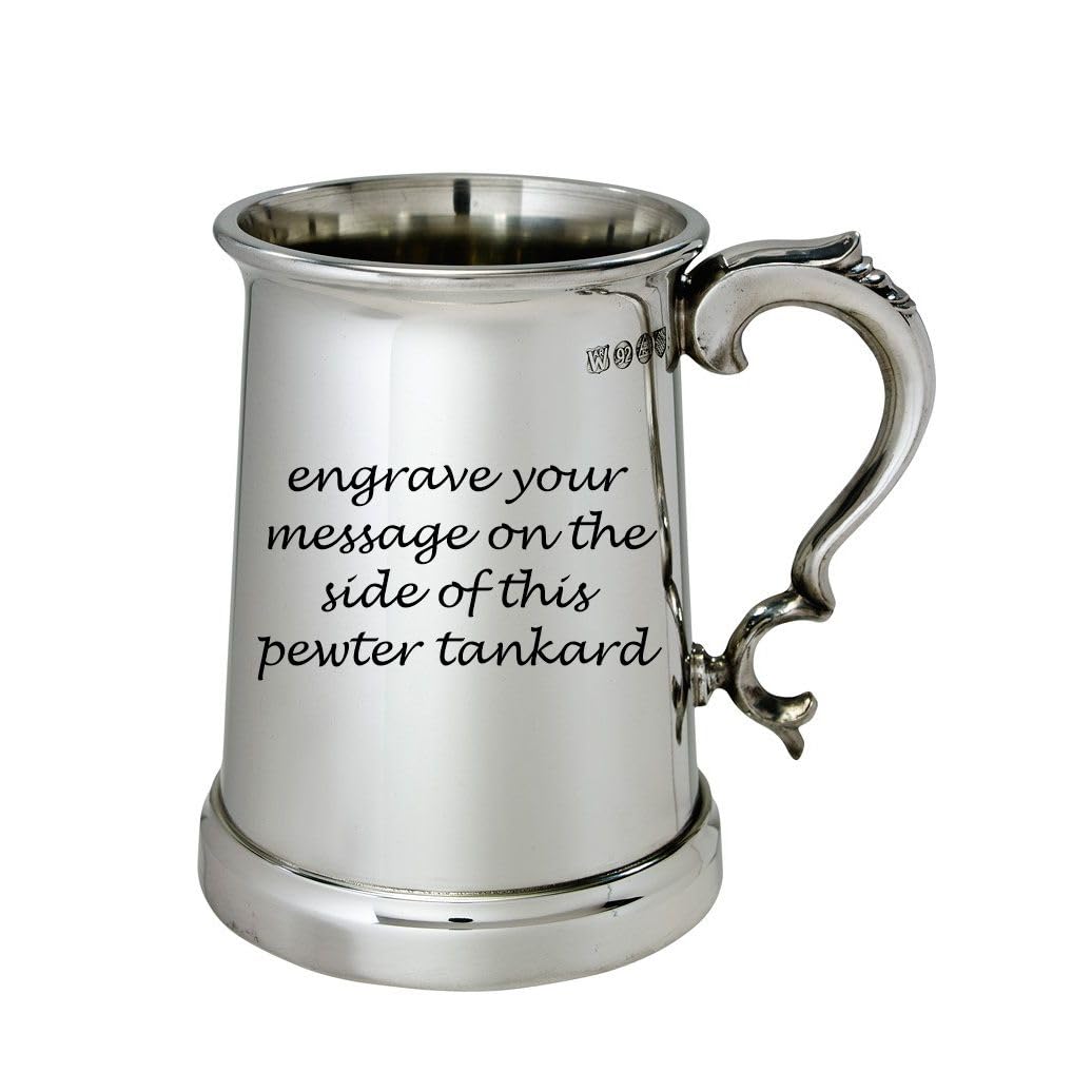 Wentworth Pewter - Vanguard schwerer Bierkrug aus Zinn mit Gravur, ca. 1 l, A426ENG