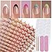 216 Pcs French Tip Press on Nails Short Almond,French Nails Press ons in 9 Different Color Nail Tip,Reusable Fake Nails in 12 Sizes,Glossy False Nails Full Cover Stick on Nails for Women Manicure
